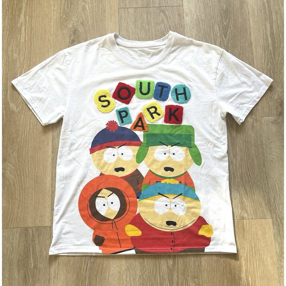 South Park T Shirt Size XL. White Graphic Y2K Cartoon Graphic